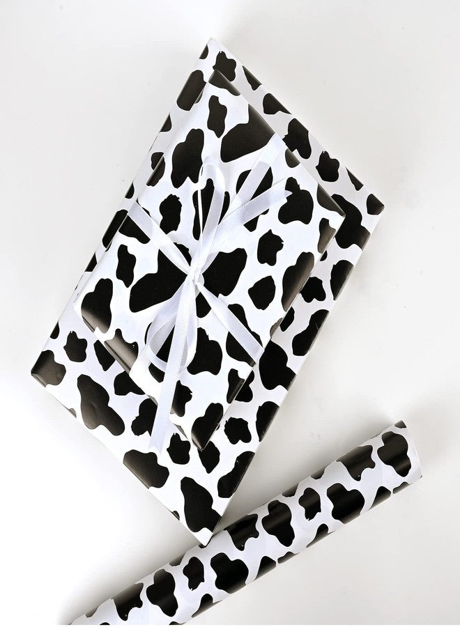 Bolsome 16 Sheets 28 * 20 Inches Cow Print Wrapping Paper Black and White Spots Cow Gift Wrap Paper for Birthday, Baby Shower, Holiday, Cow Theme Party DIY Crafts - Image 3